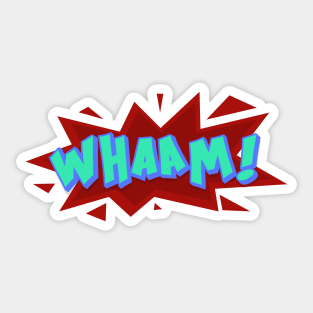 whaam typography design Sticker